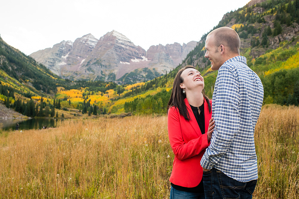 Maroon Bells engagement photos for Sept. 19, 2015, in Aspen, Colorado.