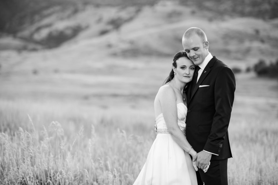 Kevin and Ellery pose Manor House Wedding on June 26, 2016, in Littleton, Colorado.