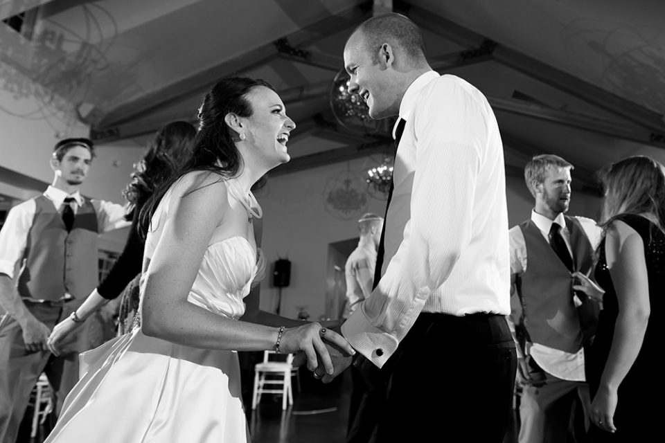 Kevin and Ellery dance during their Manor House wedding on June 26, 2016, in Littleton, Colorado.