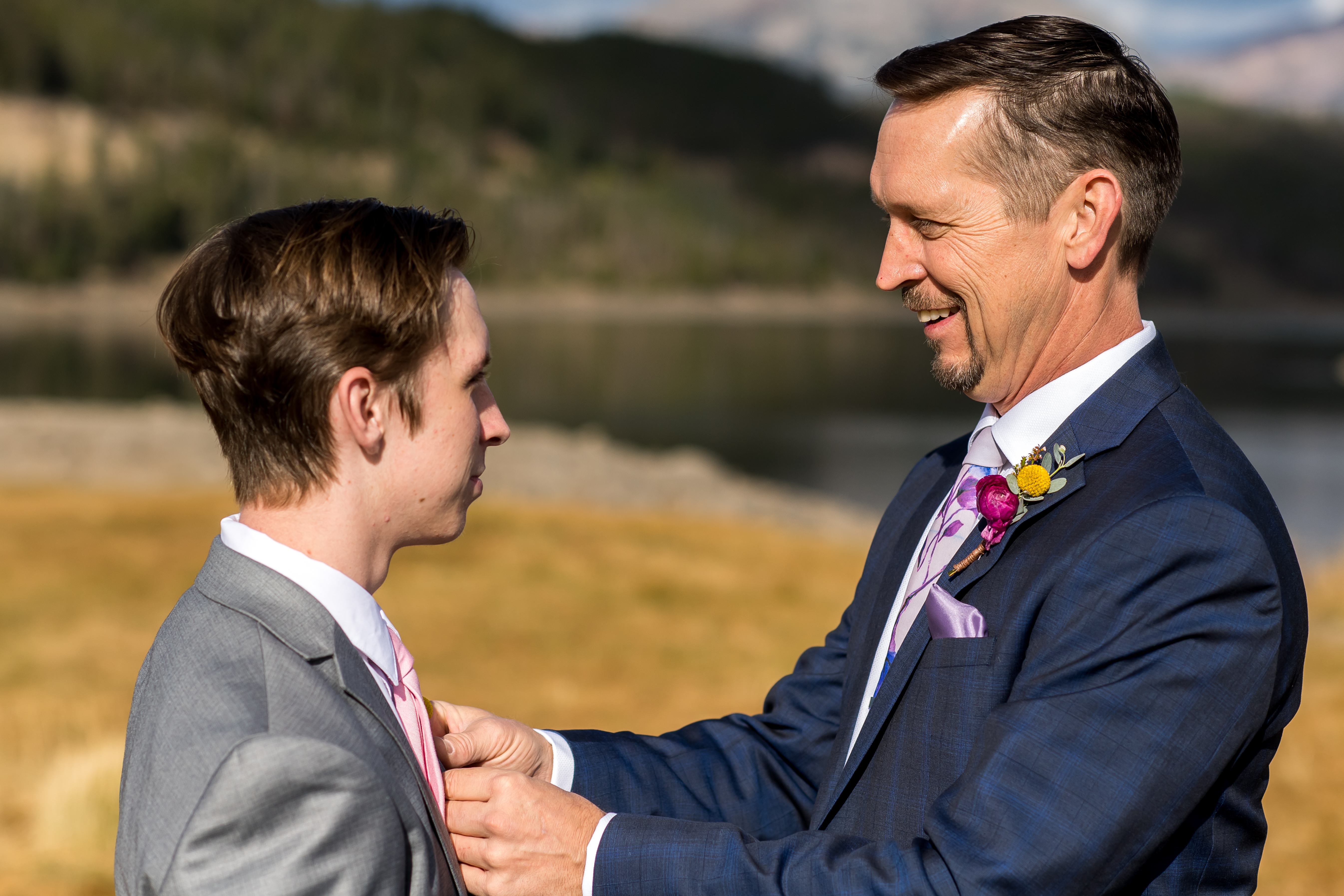 Sapphire Point Wedding photos in Breckenridge, Colorado, near Dillion Reservoir.