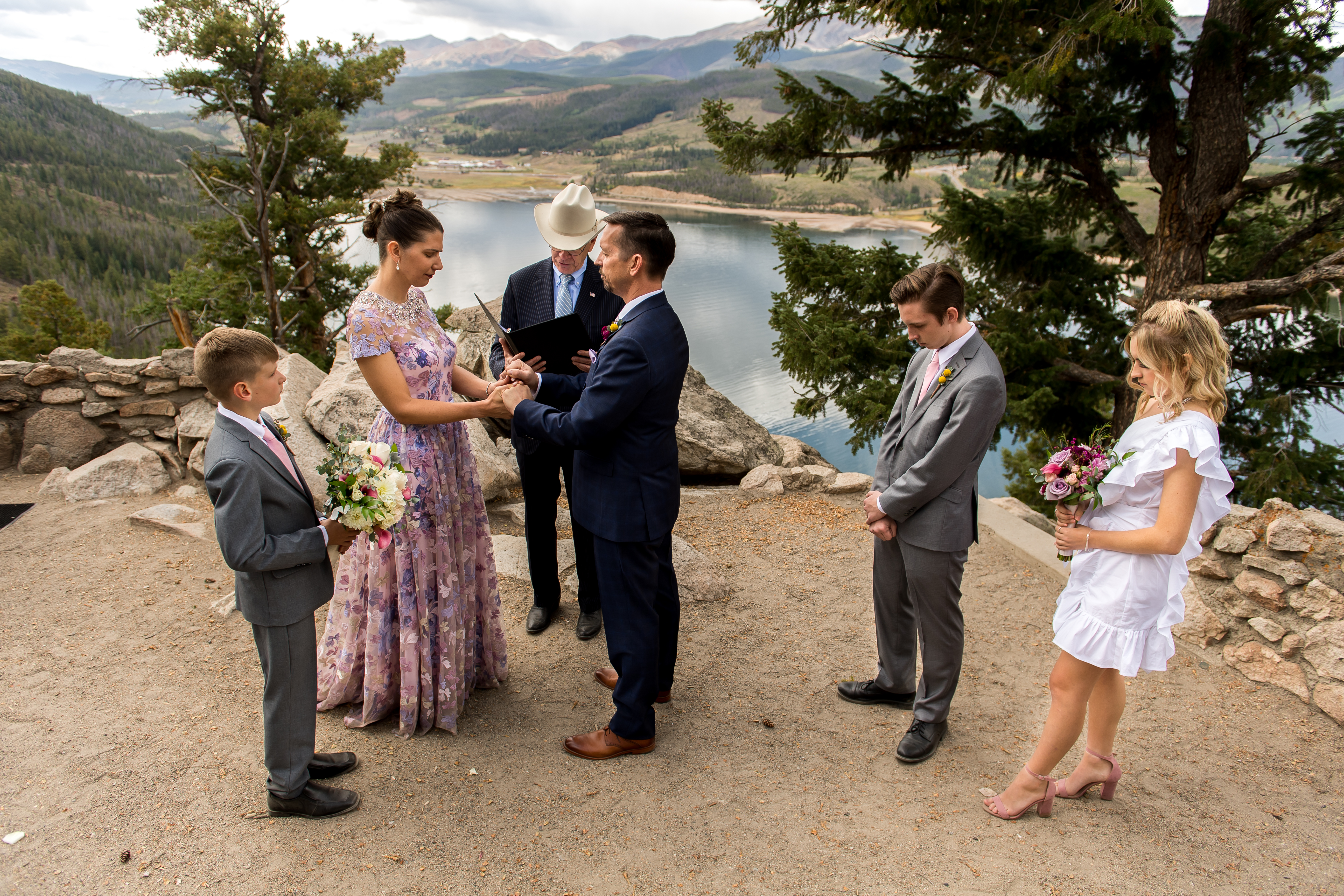 Sapphire Point Wedding photos in Breckenridge, Colorado, near Dillion Reservoir.