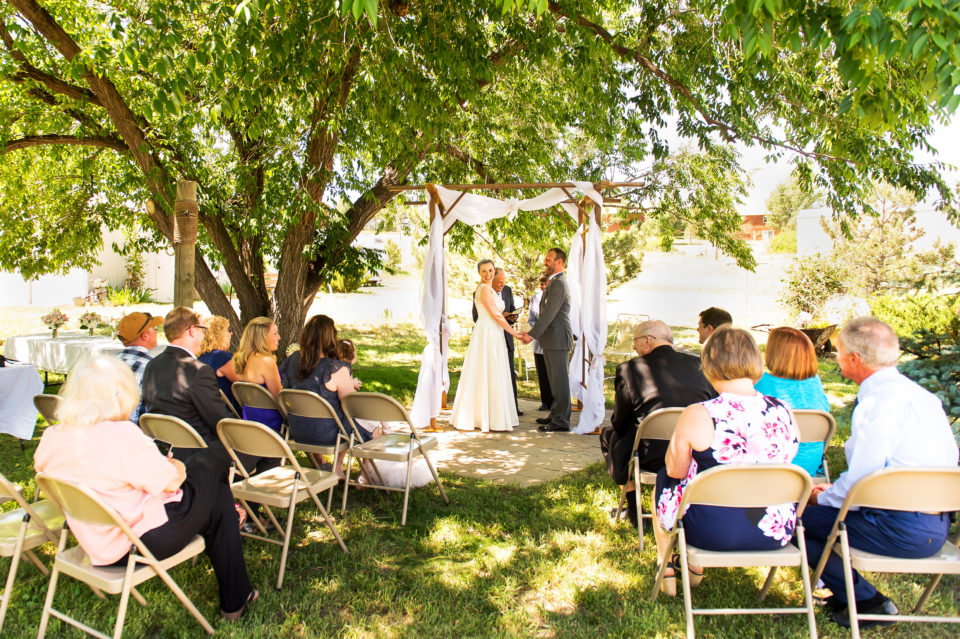Family home wedding in Elizabeth, Colorado