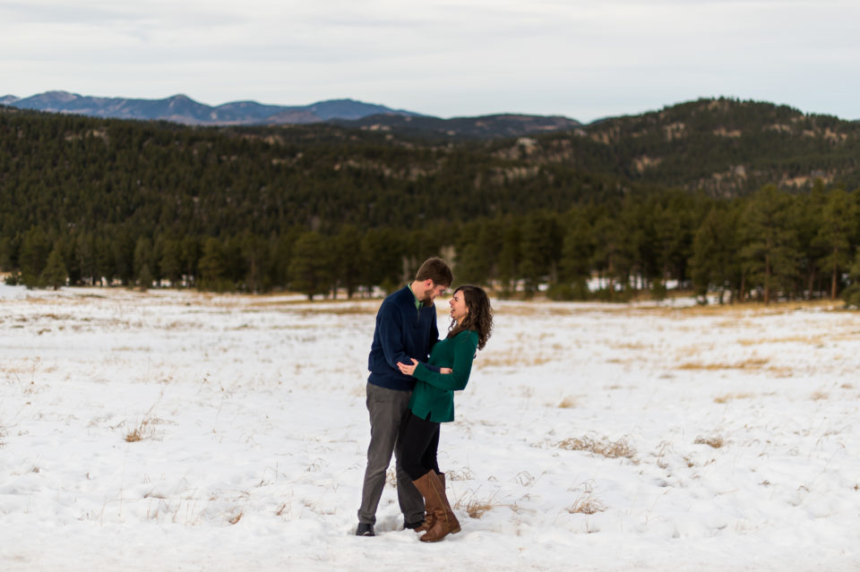 Evergreen engagement photos at Alderfer/Three Sisters Park and Evergreen Lake in Evergreen, Colorado.