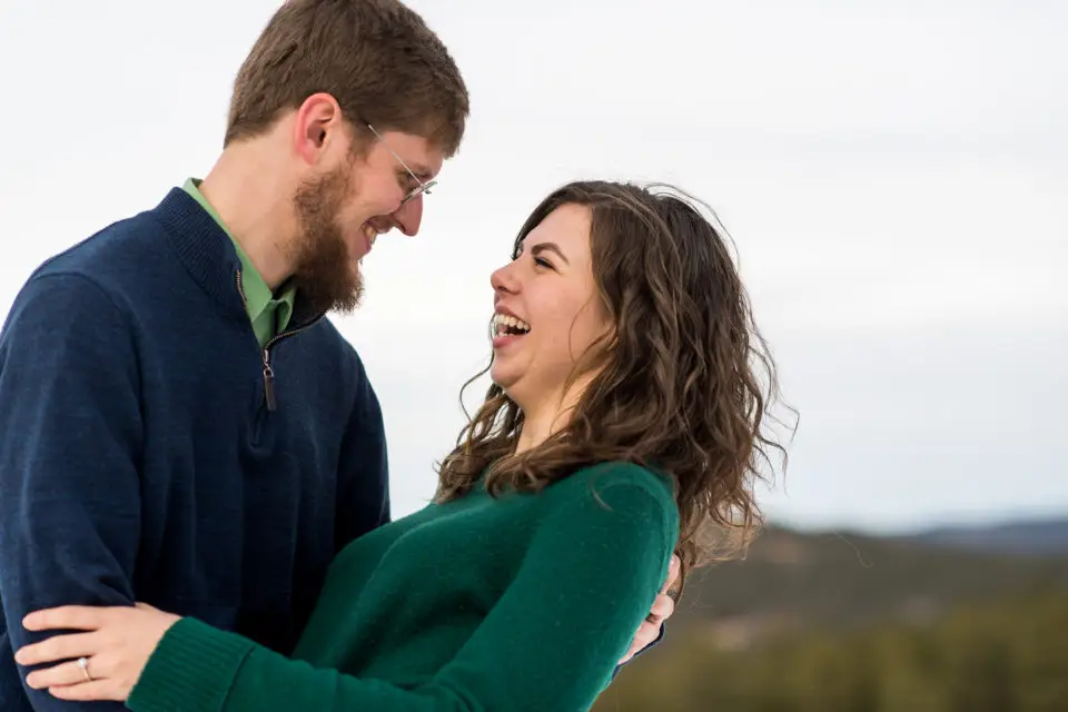 Evergreen engagement photos at Alderfer/Three Sisters Park and Evergreen Lake in Evergreen, Colorado.