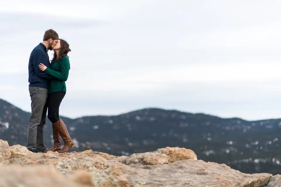 Evergreen engagement photos at Alderfer/Three Sisters Park and Evergreen Lake in Evergreen, Colorado.