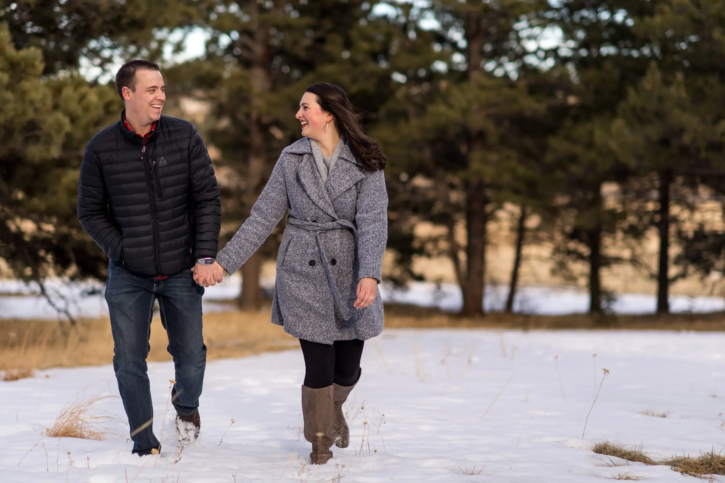 Elk Meadow Park Evergreen engagement photos with Rachel and Jeff.