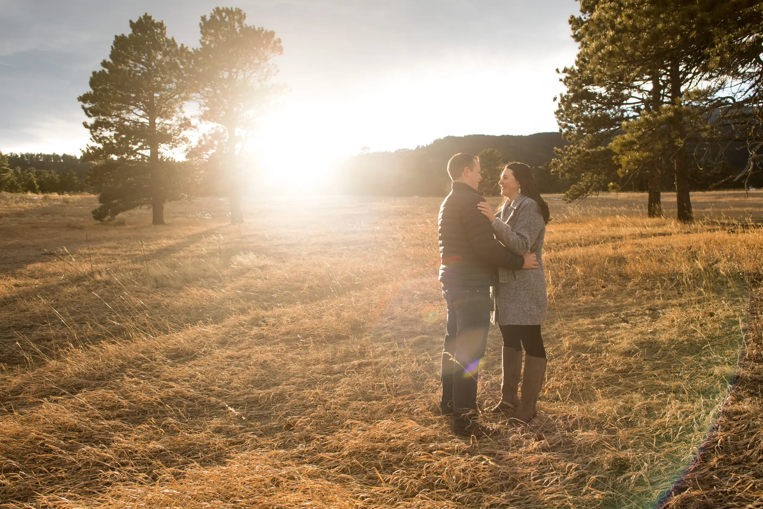 Elk Meadow Park Evergreen engagement photos with Rachel and Jeff.