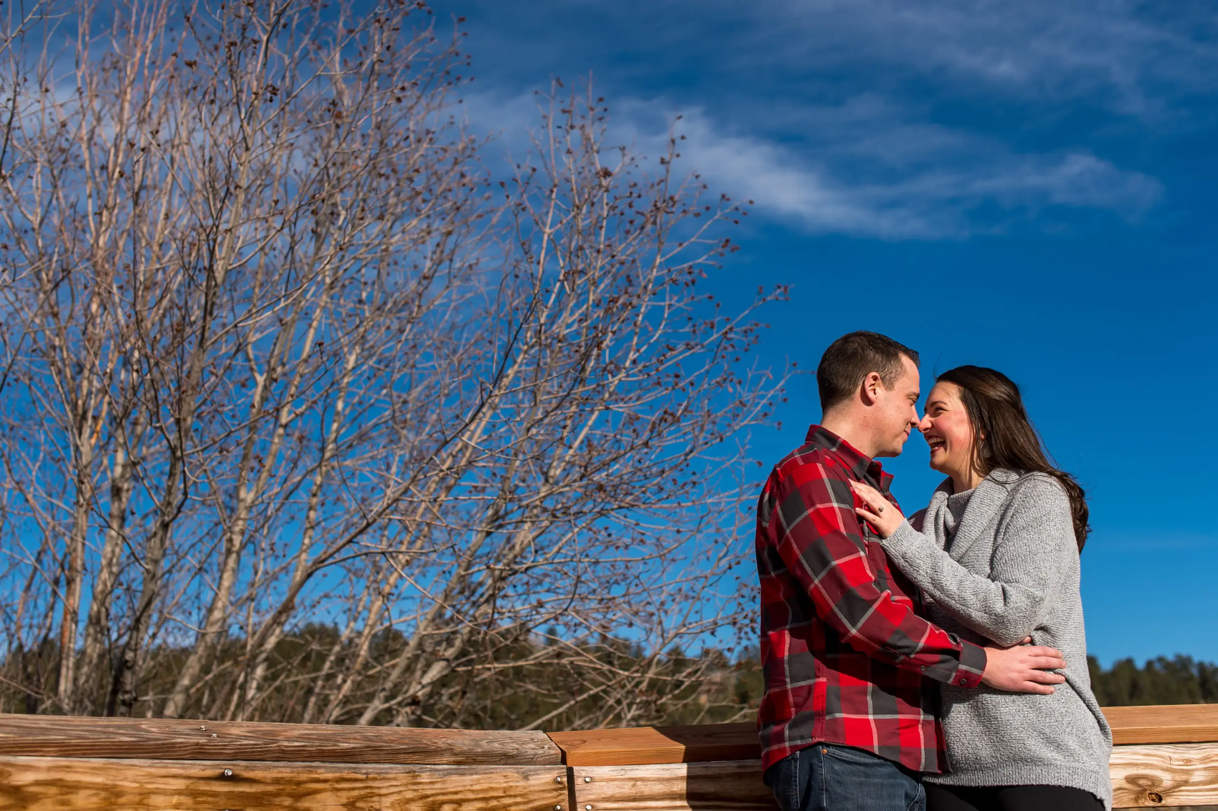 Evergreen Lake engagement photos in Colorado with Rachel and Jeff.