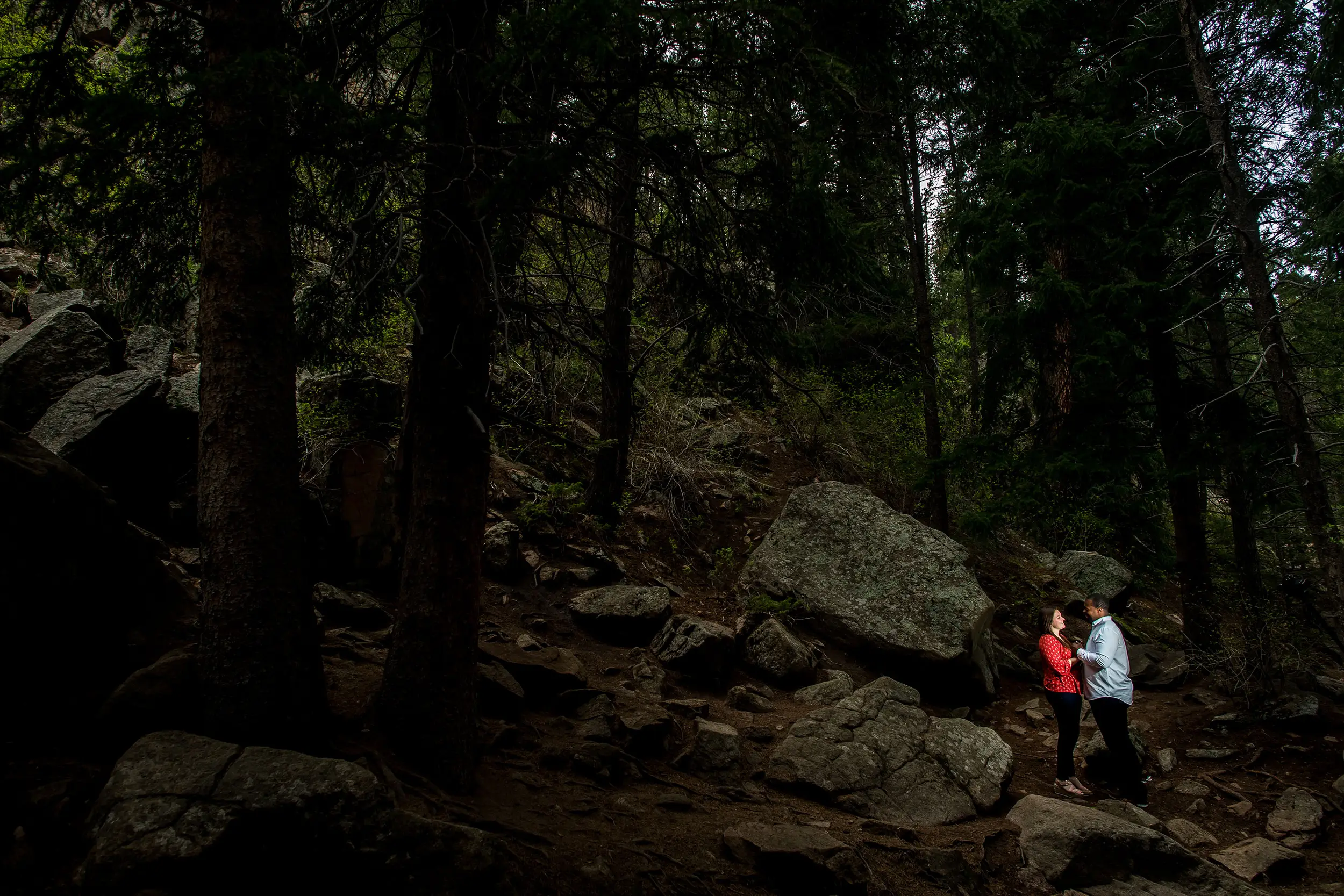 Maxwell Falls Colorado engagement photos with Jenny and Dom.