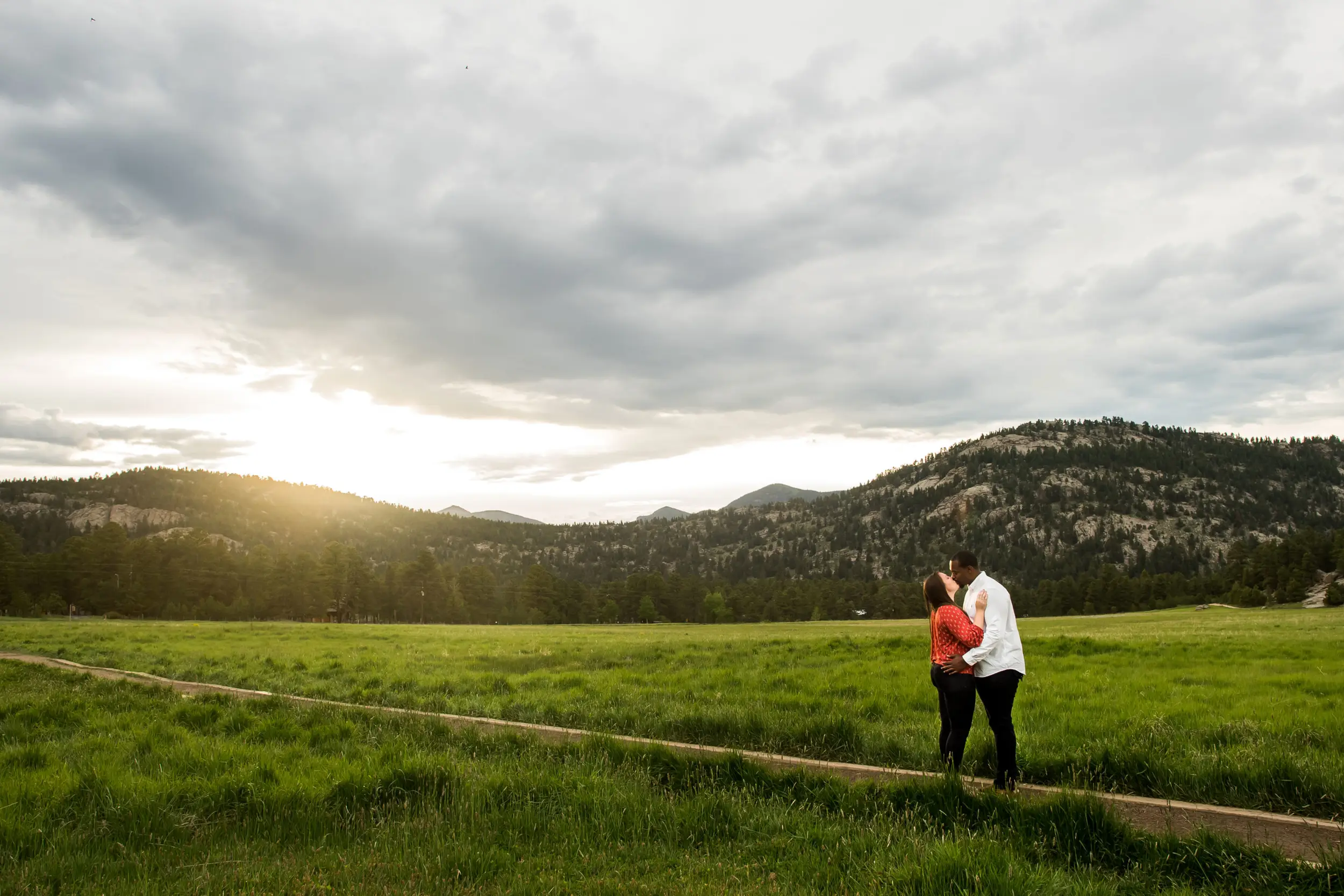 Three Sisters Park Evergreen engagement photos with Jenny and Dom.