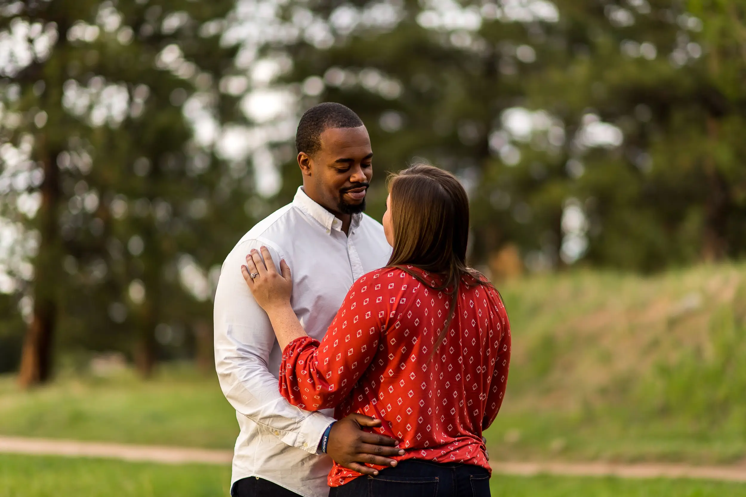 Three Sisters Park Evergreen engagement photos with Jenny and Dom.