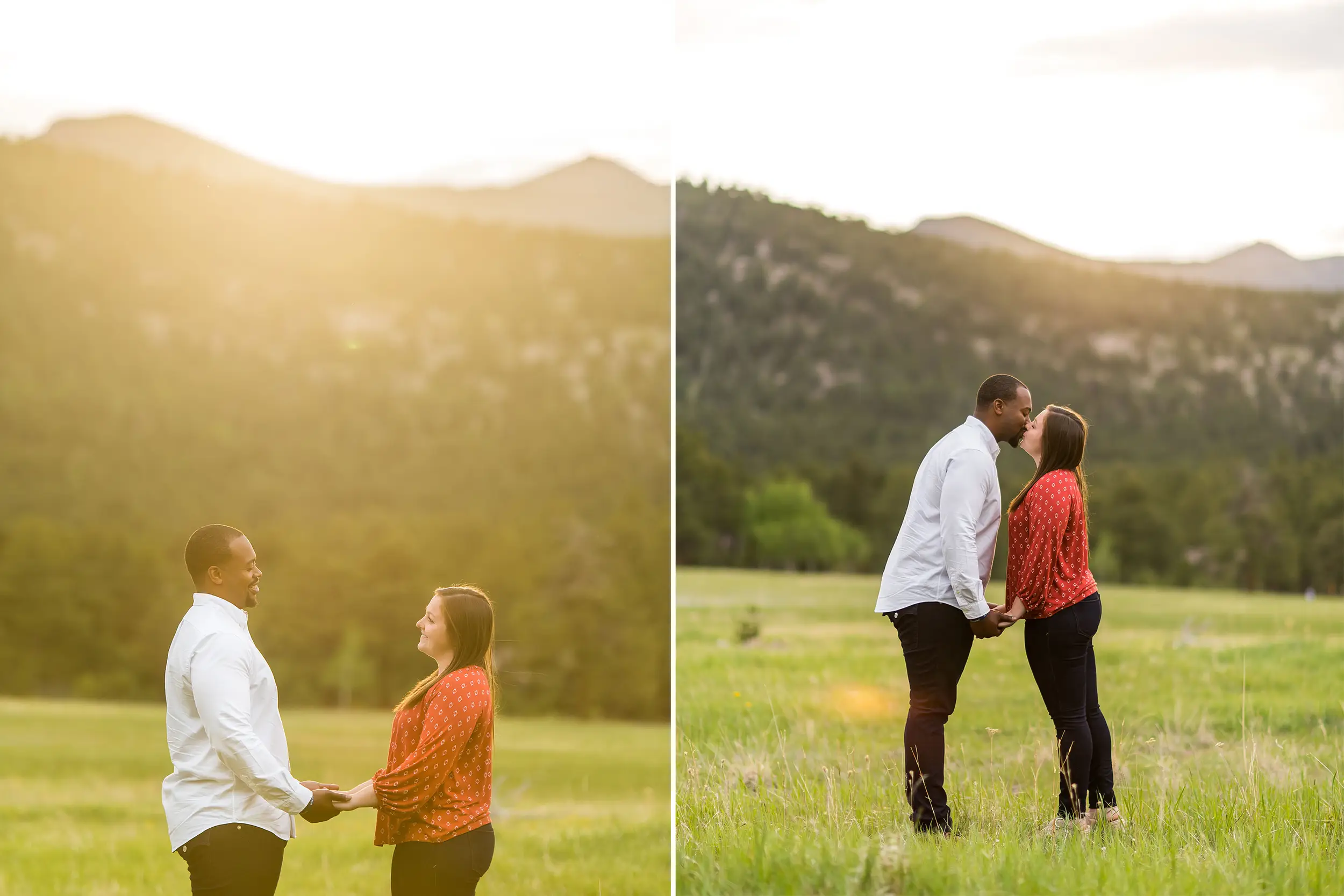 Three Sisters Park Evergreen engagement photos with Jenny and Dom.