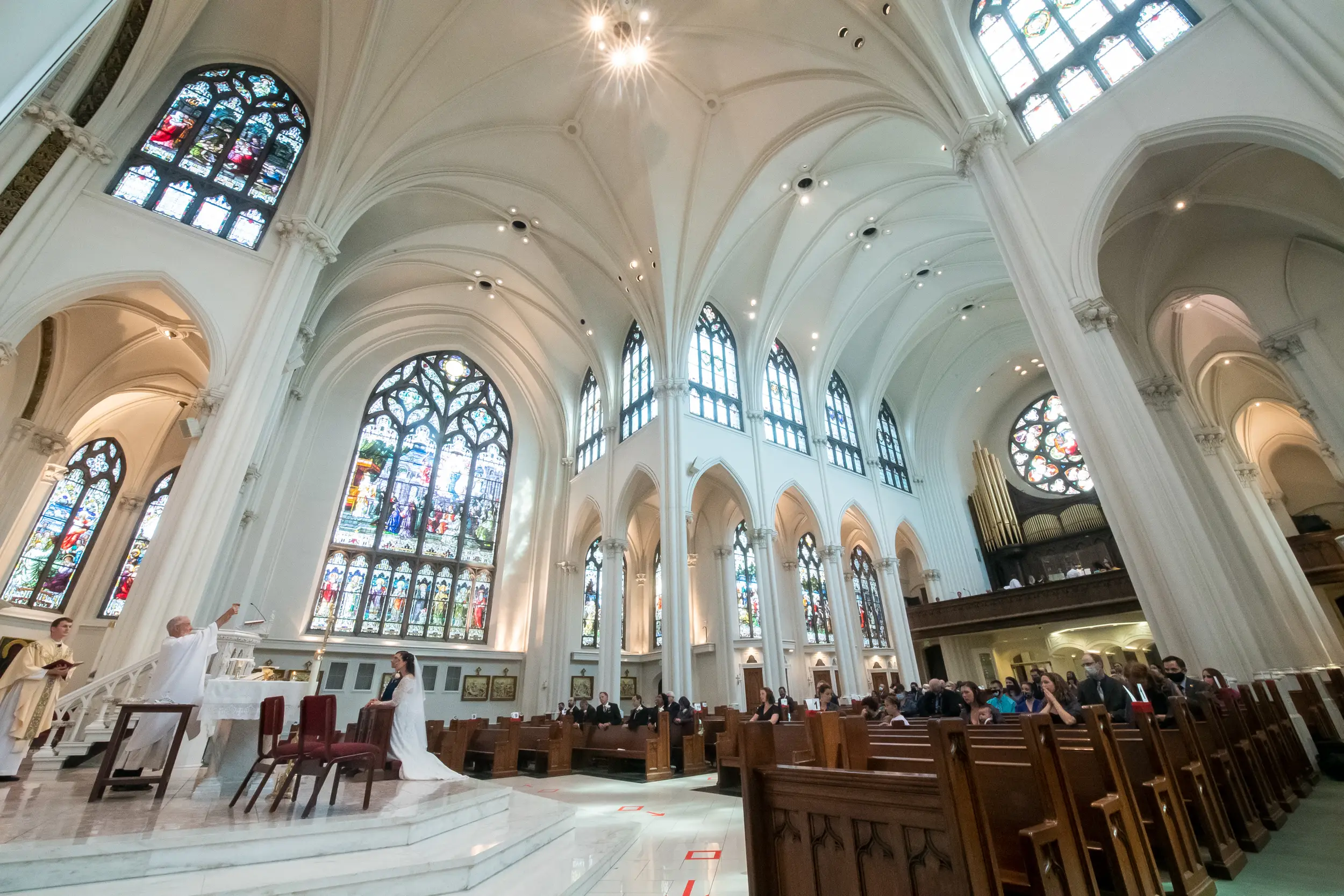 Wedding at the Cathedral Basilica of the Immaculate Conception in Denver, Colorado.