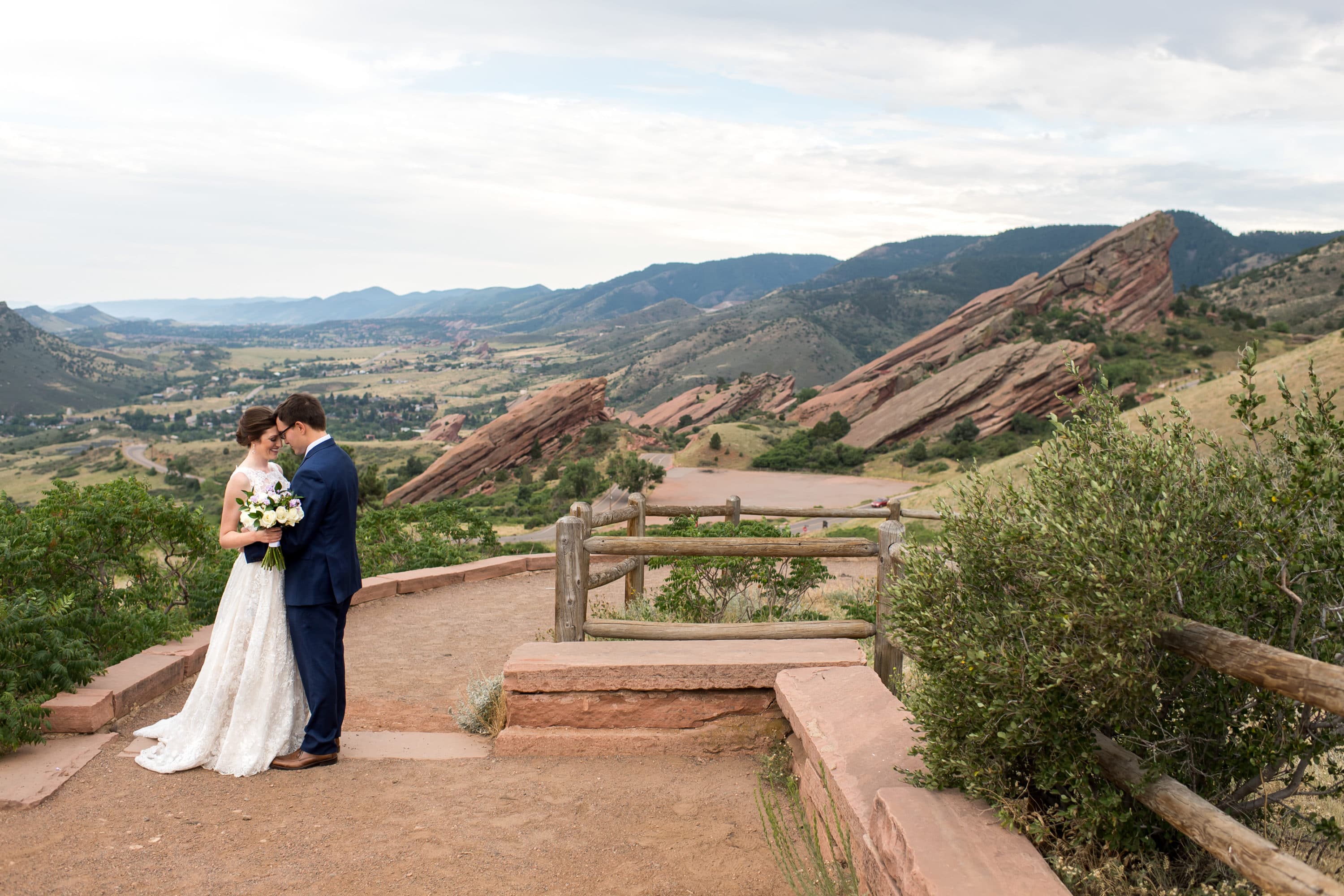 Red Rocks wedding photos at Red Rocks Park and Amphitheater in Denver, Colorado, with Stacy and Andrew.