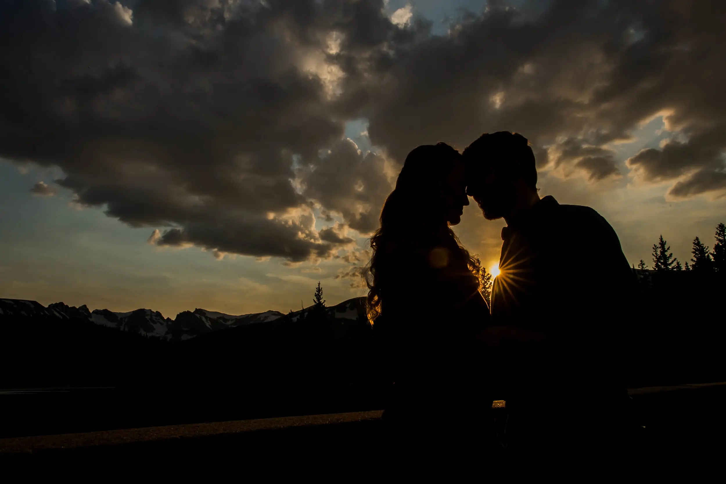 Brainard Lake engagement photos in Boulder County, Colorado, in the spring and summer.