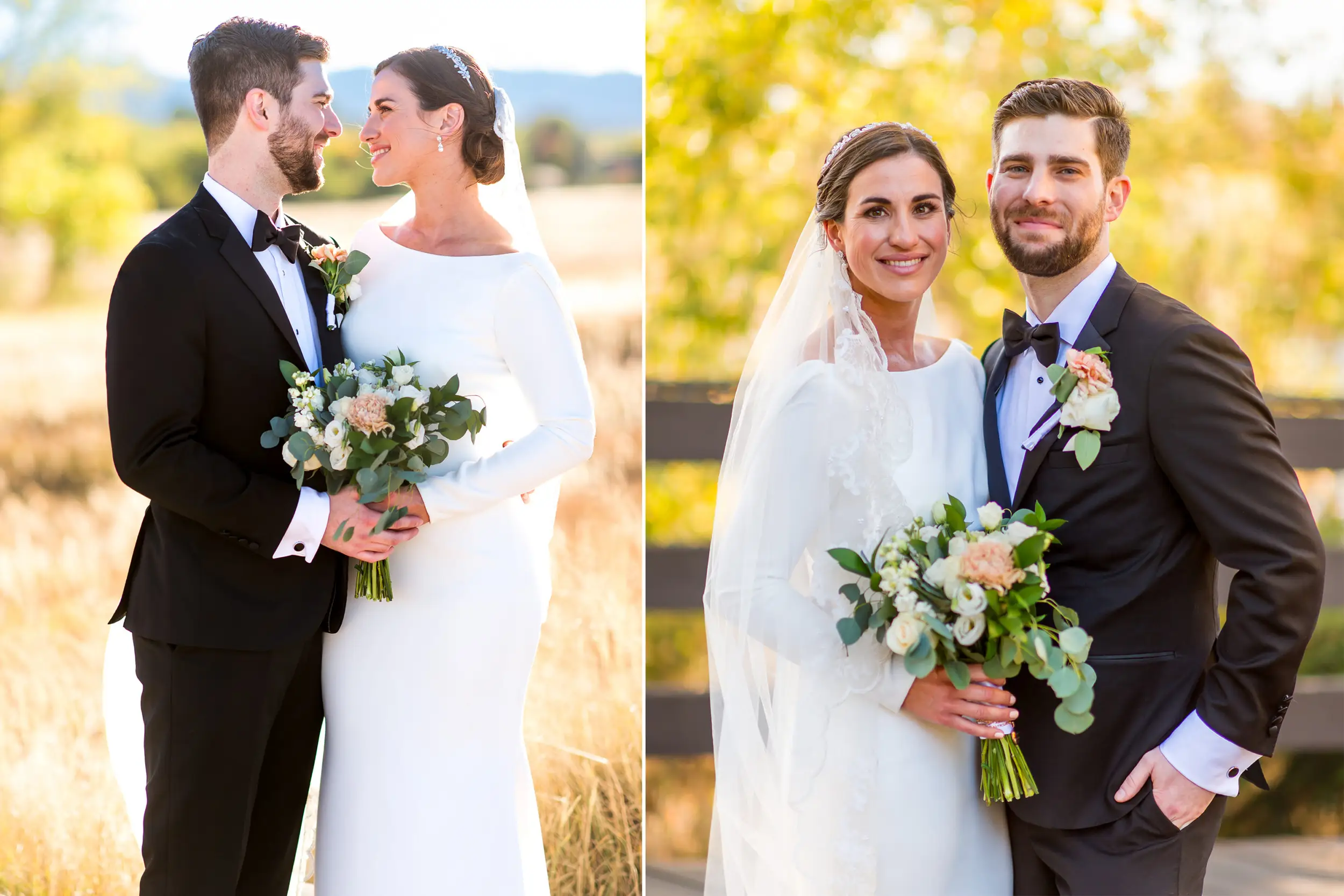 Bride and groom pose during wedding photo portraits at Belmar Park in Lakewood, Colorado.