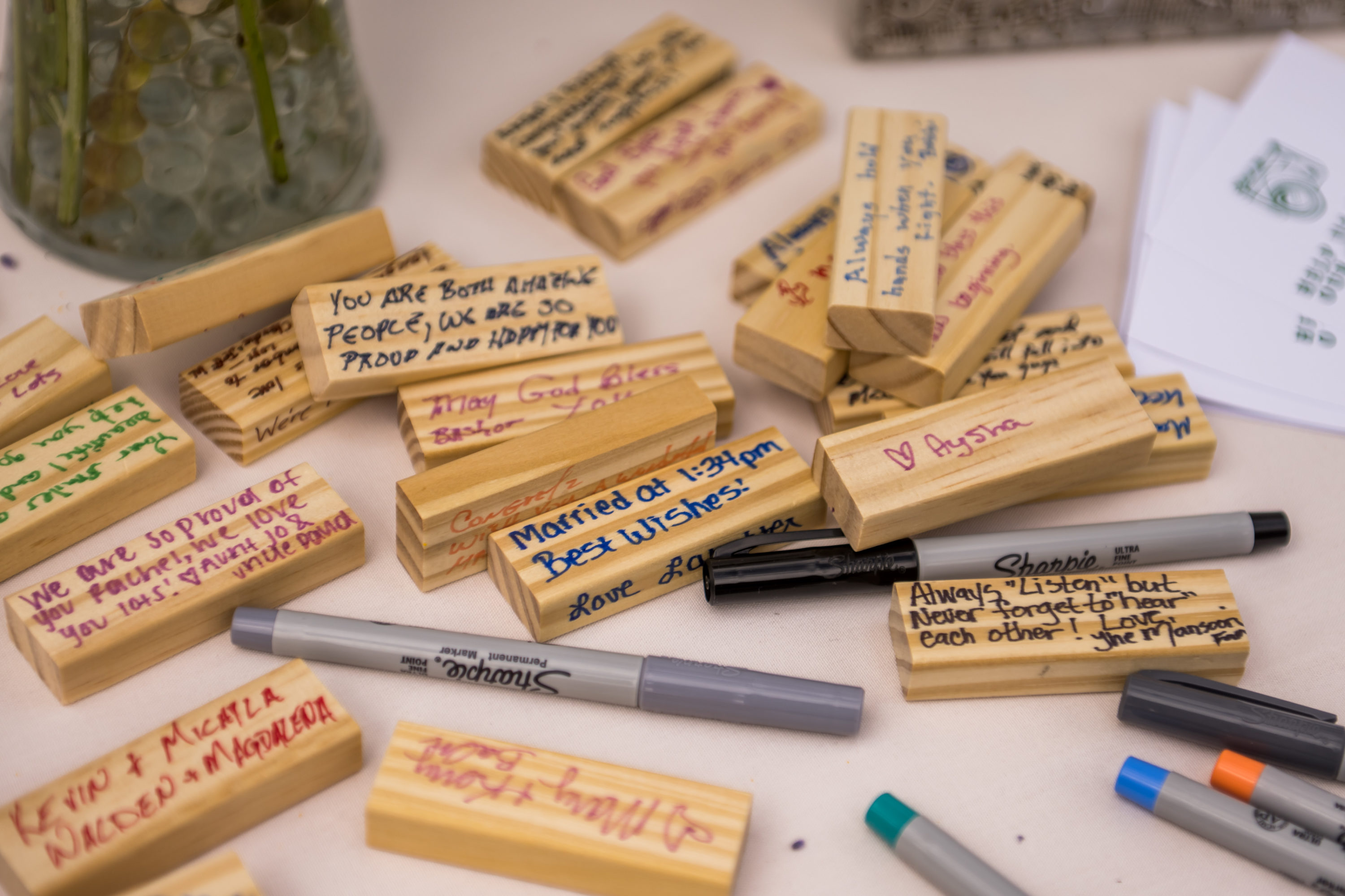 Guests left notes for the bride and groom during a wedding in Telluride, Colorado.