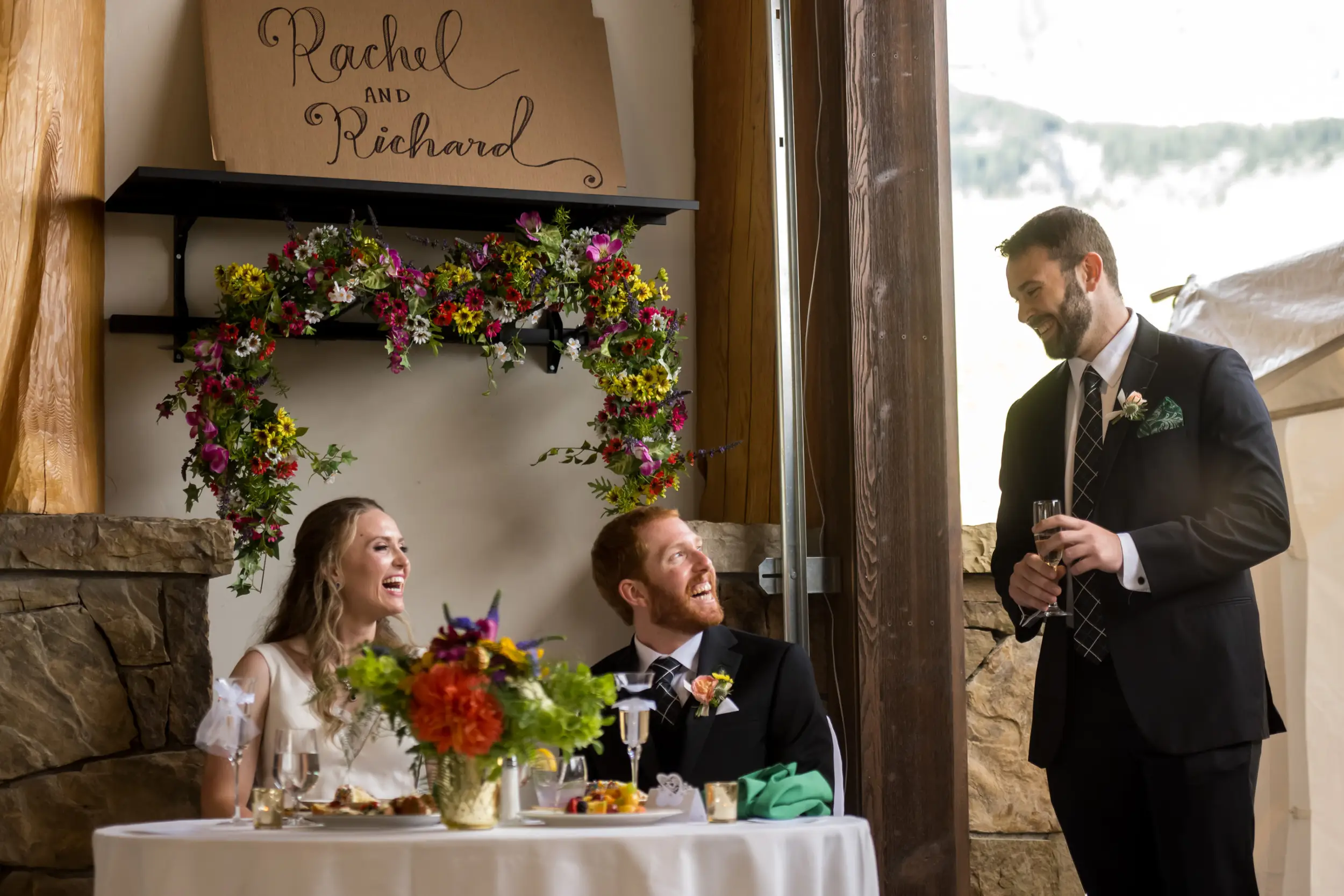 The best man speaks during a wedding in Telluride, Colorado.
