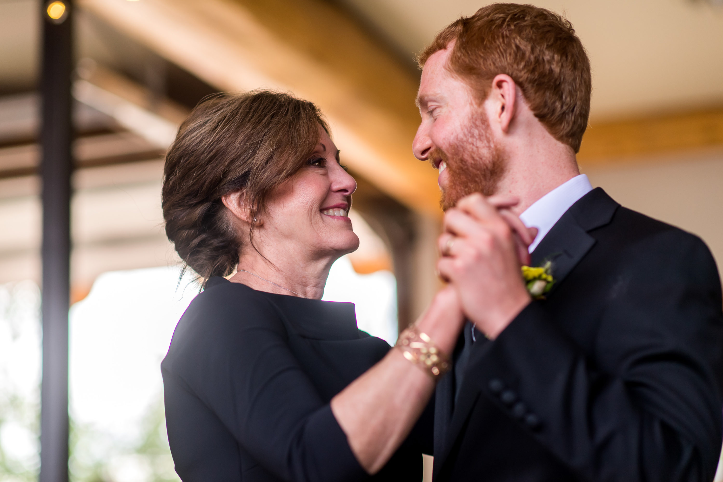 The groom and his mother dance during the groom's Telluride, Colorado wedding.