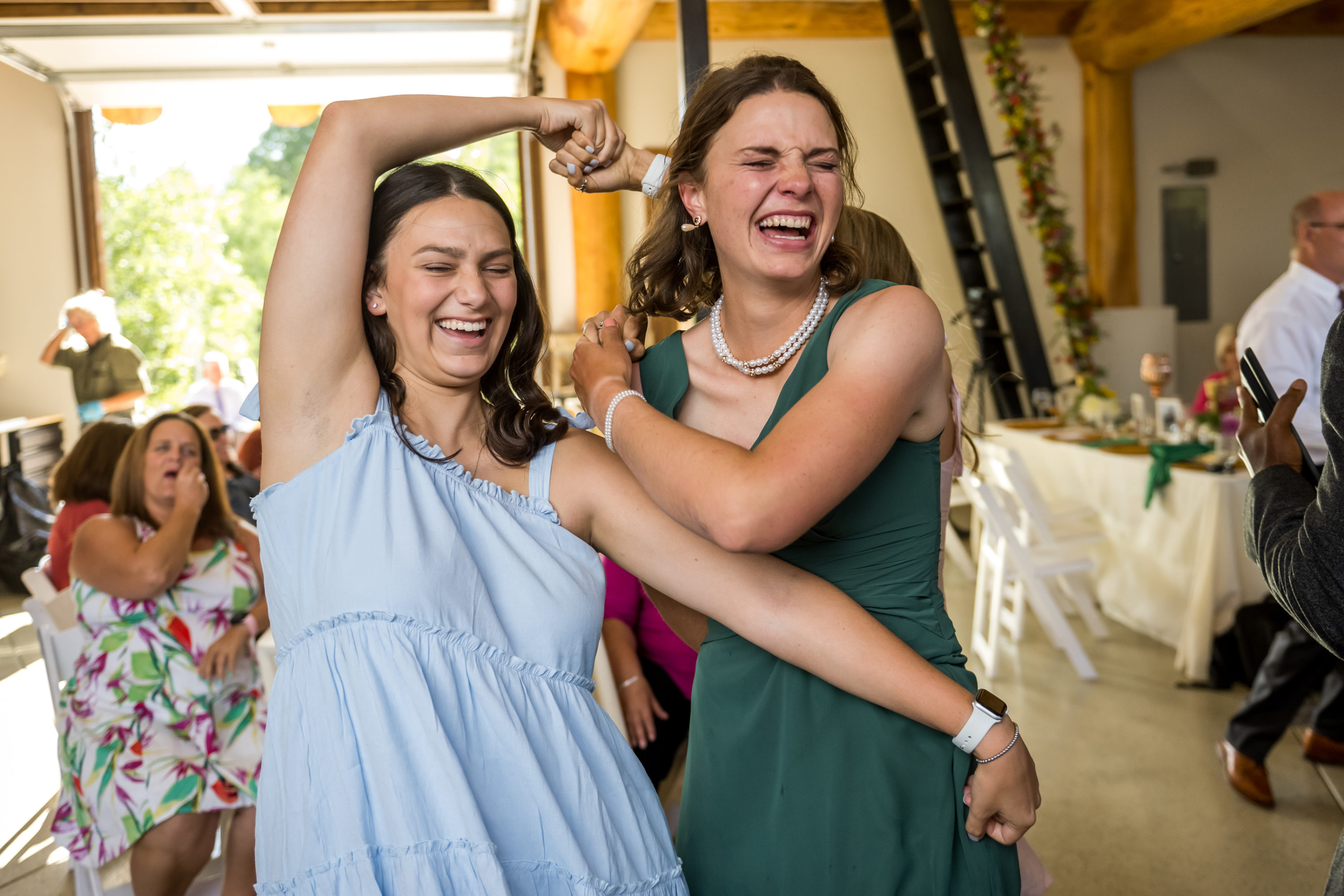 Guests dance during a wedding in Telluride, Colorado.