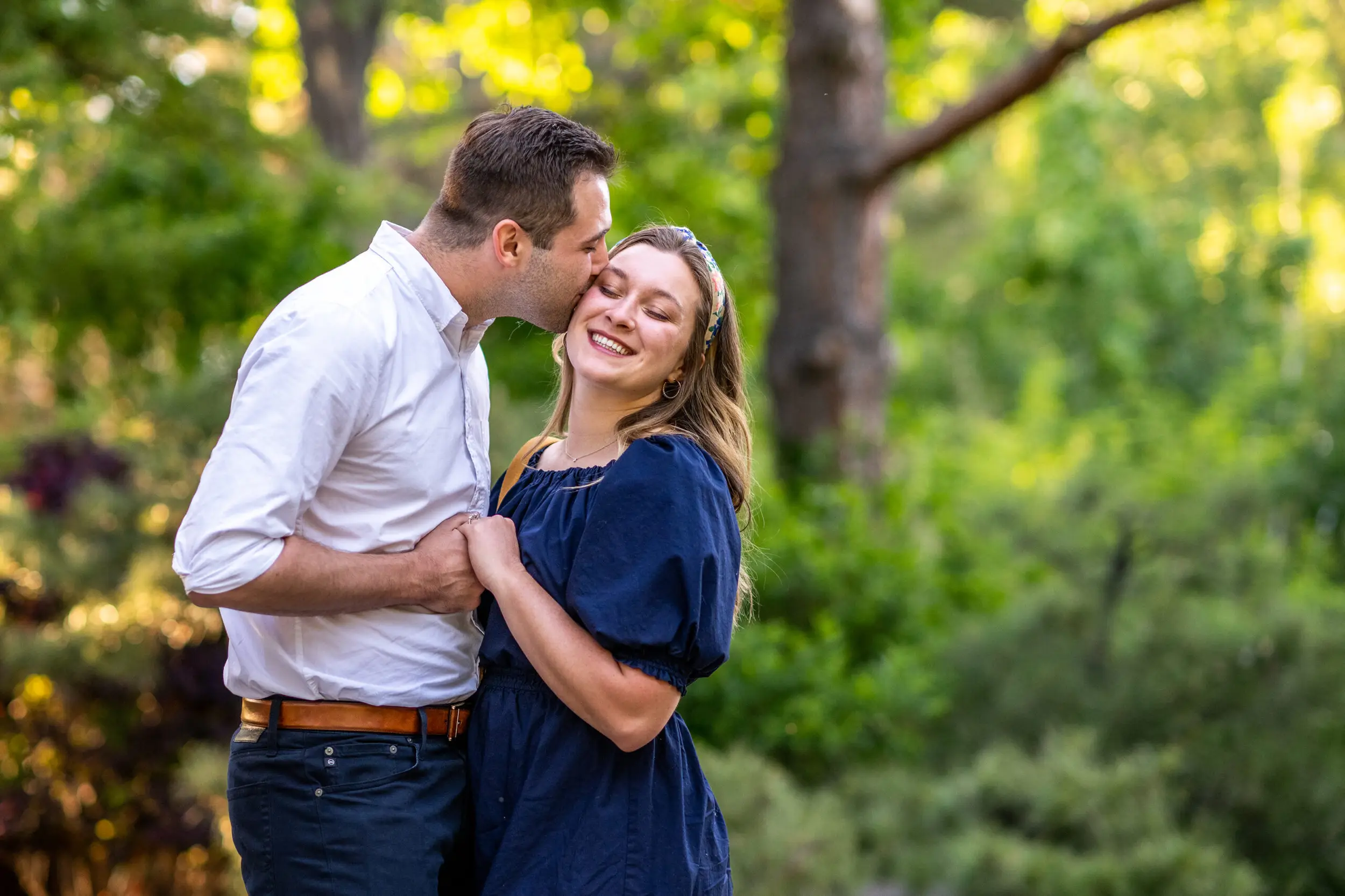 Denver Botanic Gardens proposal session in the spring with Dylan and Ellen.