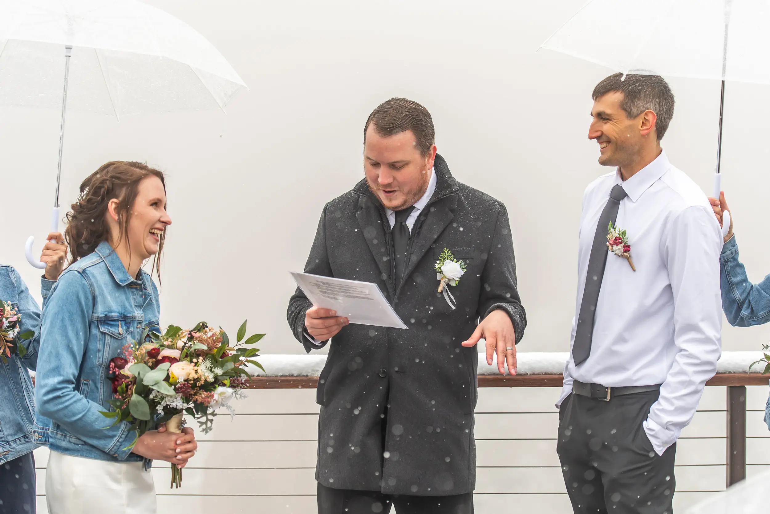 Roxborough State Park wedding at Lyons Overlook in the snow with Liz and Andrew.