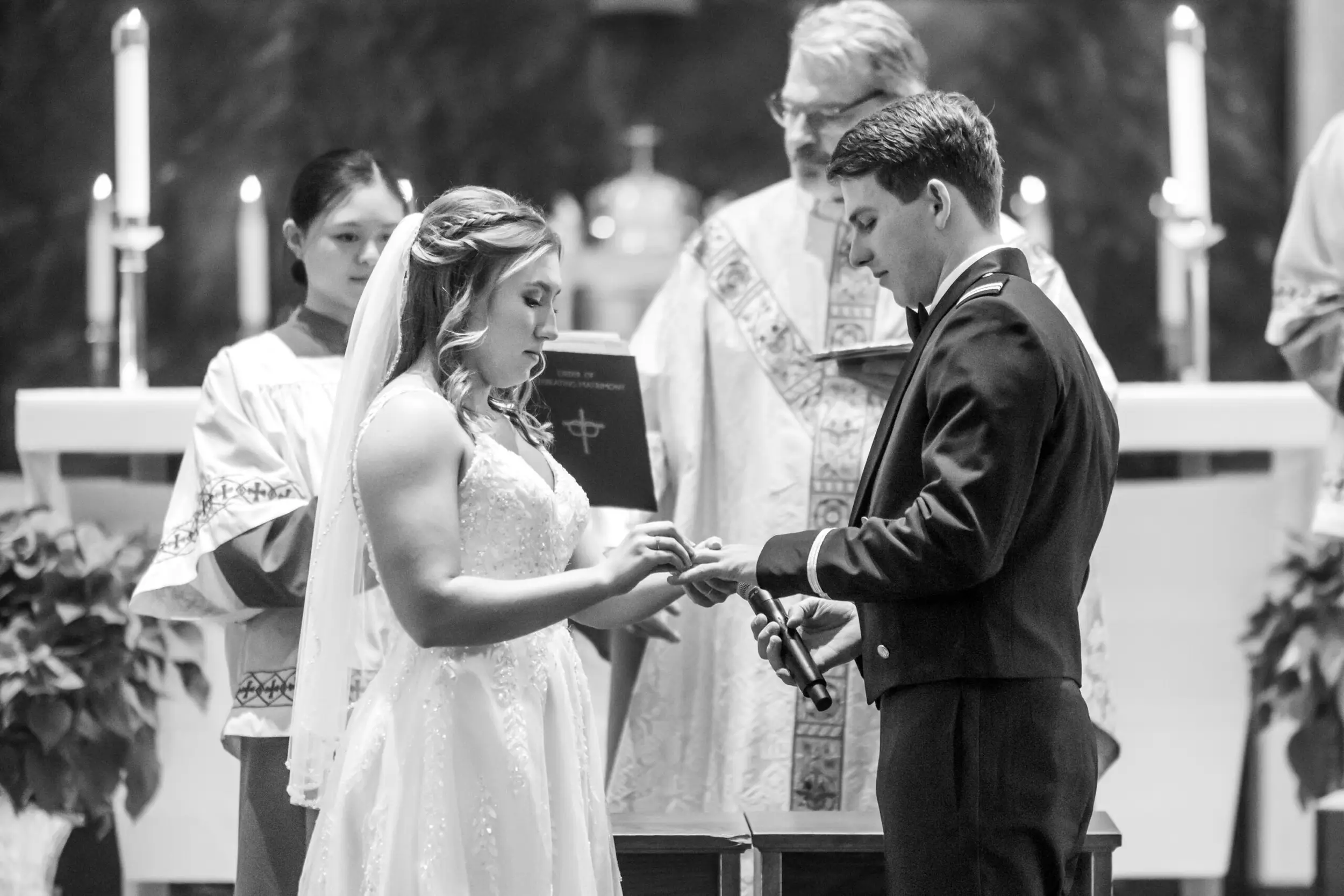 Jaime and Michael are married at a St. Thomas More Catholic Church wedding in Centennial, Colorado.