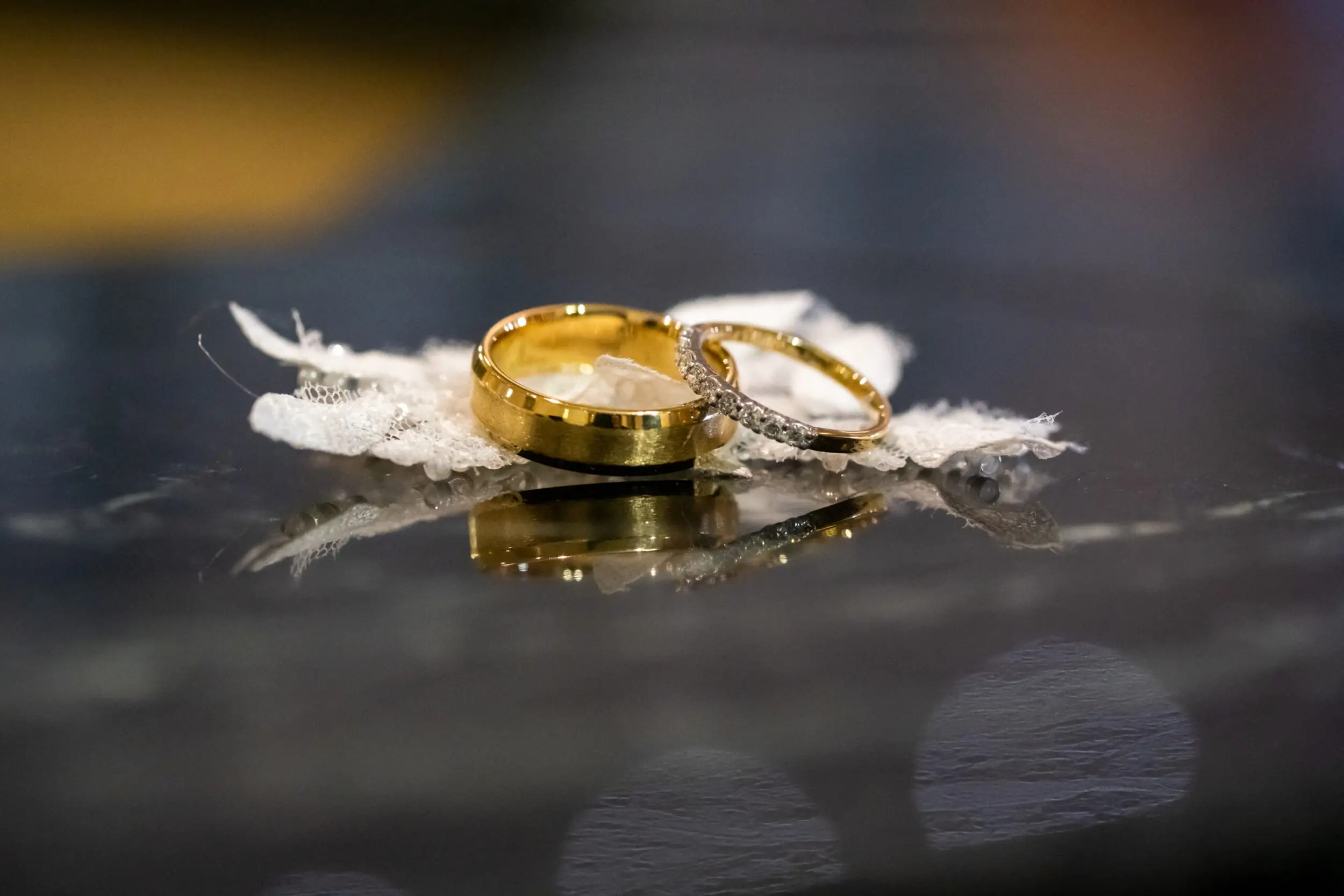 The rings during Jaime and Michael's St. Thomas More Catholic Church wedding in Centennial, Colorado.